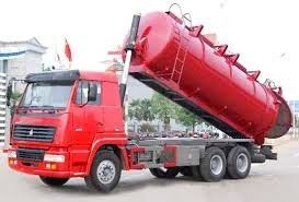 Roter Dieselabwasser-Saug-LKW 6 Kubikmeter mit 5m Saugtiefe, EURO II